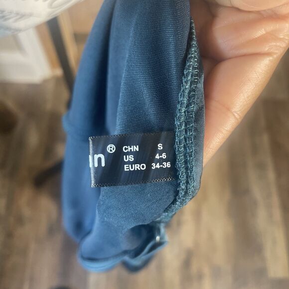 Aigeman Spaghetti Straps Evening Cocktail Satin Dress Cowl Drape Neck Maxi S 4-6 - Picture 7 of 8